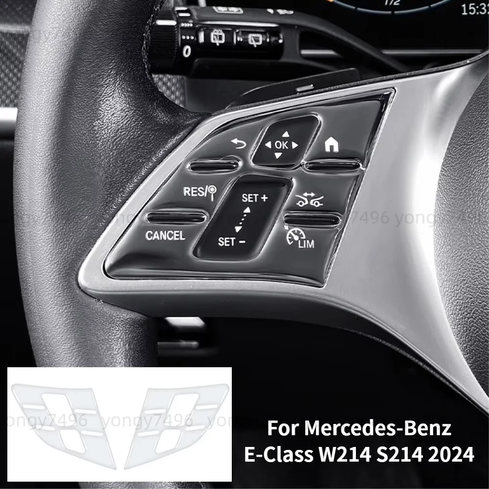 Car Upgrade For MercedesBenz E-Class W214 S214 2024 Drip Glue Steering Wheel Button Panel Protection Sticker Interior Trim Parts