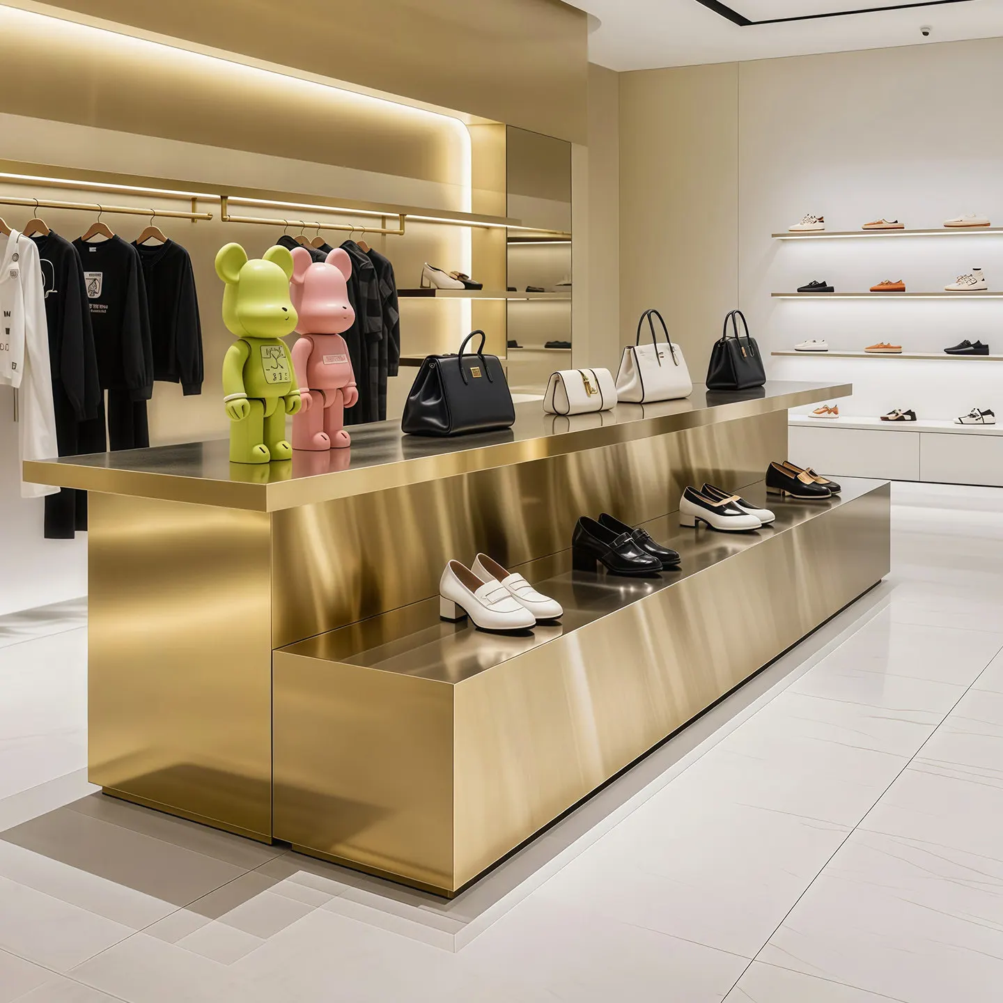 Clothing Store Nakajima Display Table Stainless Steel Titanium Flower Shop Shopping Mall Shoe and Bag Store Decoration Ornament
