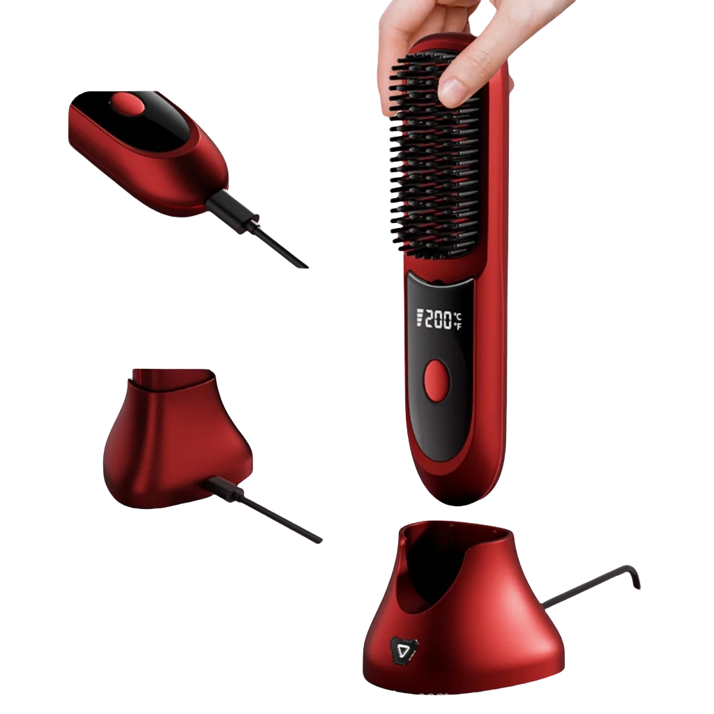 

Нагревательная щетка 5200 мАч MCH Мини-электрическая щетка для волос Type-C Электронная щетка-выпрямитель для волос