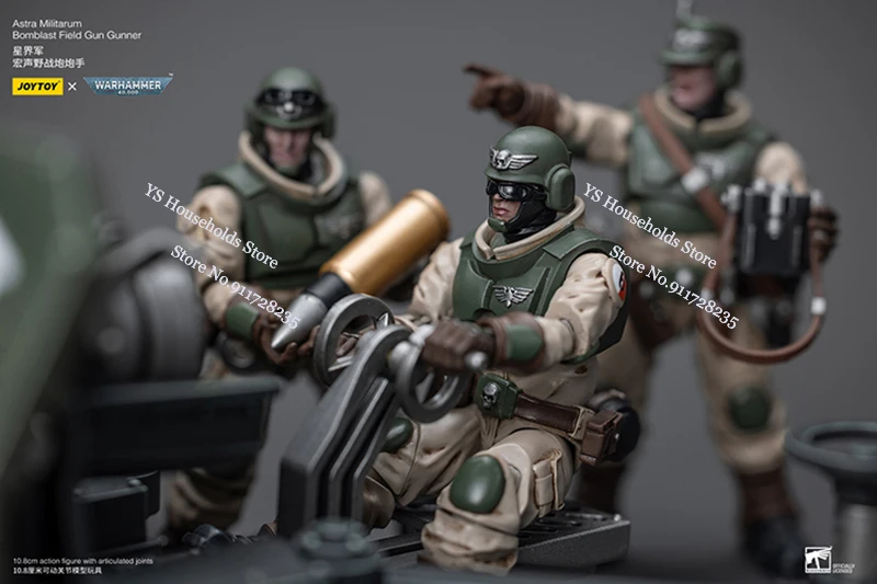 JOYTOY Warhammer 40K 1/18 Astra Militarum Ordnance Team with Malleus Rocket Launcher Solider Model 3.75 Inches Action Figure