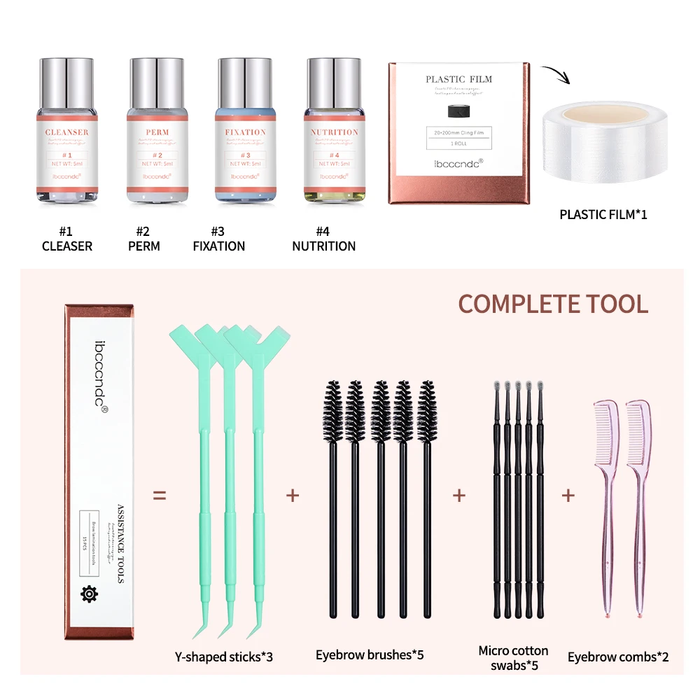 Kit di laminazione per sopracciglia per sollevamento sopracciglia Trucco per occhi a lunga durata Laminazione professionale per sopracciglia Trucco per occhi permanente per sollevamento ciglia