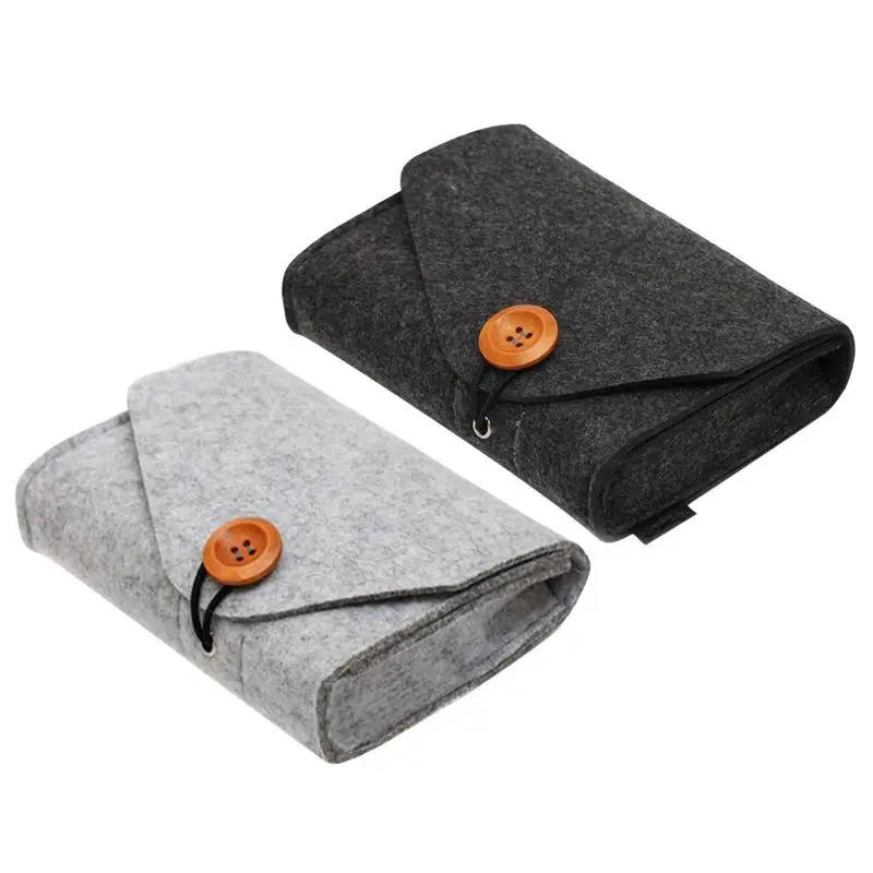 Portable Felt Storage Bag Multifunctional Felt Storage Pouch Lightweight Felt Storage Case With Elastic Cord Easy To Use Small