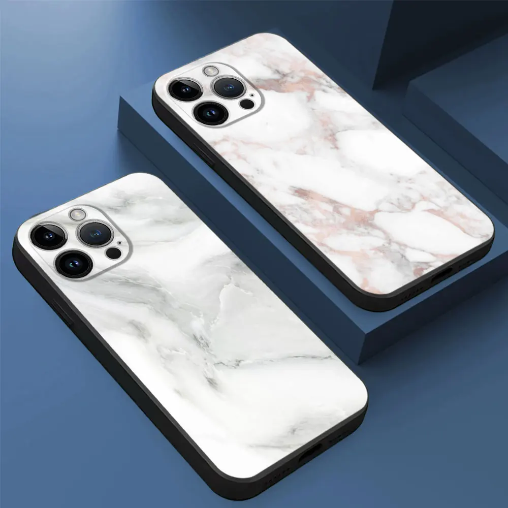 Marble Phone Case for Apple iPhone 11 13 15 12 14 Pro Max 7 XR X XS 13 12 Mini 14 Plus 8 SE 2022 Silicone Cover