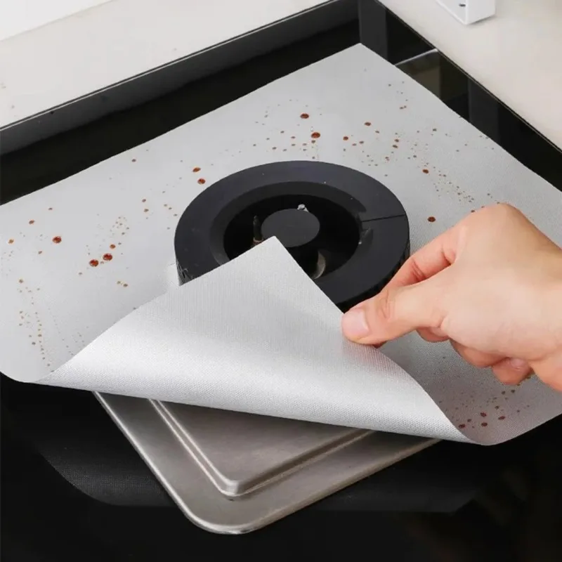 4pcs Thickened anti-oil pad for gas stove, oil-removing pad for gas stove, heat-resistant protective pad for stove top