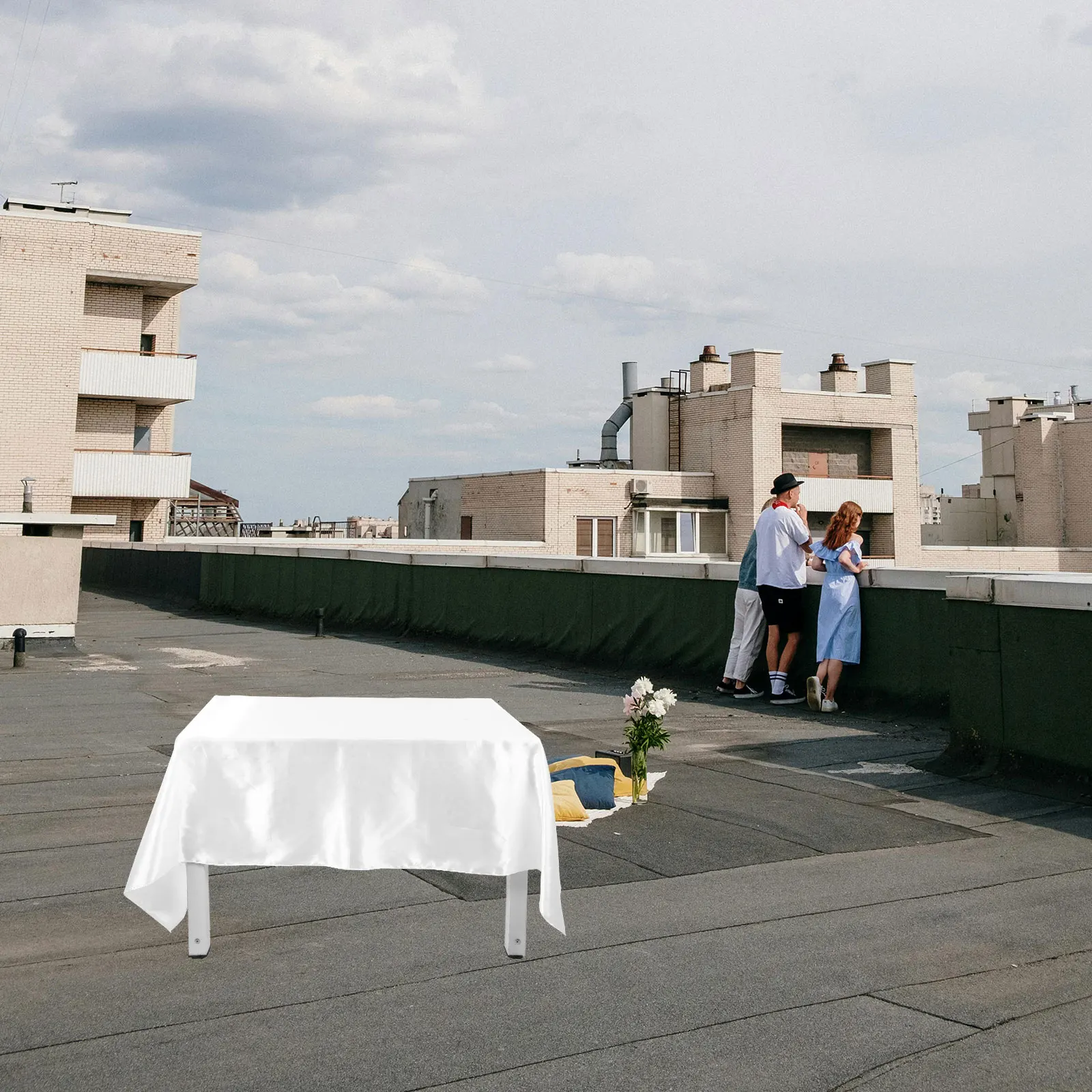 

Rectangular Polyester Tablecloth Washable White Table Cloth for Wedding Party Decor Dining Coffee Table Use Reusable Banquet