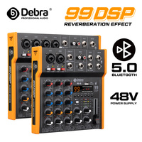 Debra R4/R6 6-Channel Multi-Audio Mixer 99DSP Stereo DJ Controller 6.5 mm output Type-c sound card for live mixing, PC recording