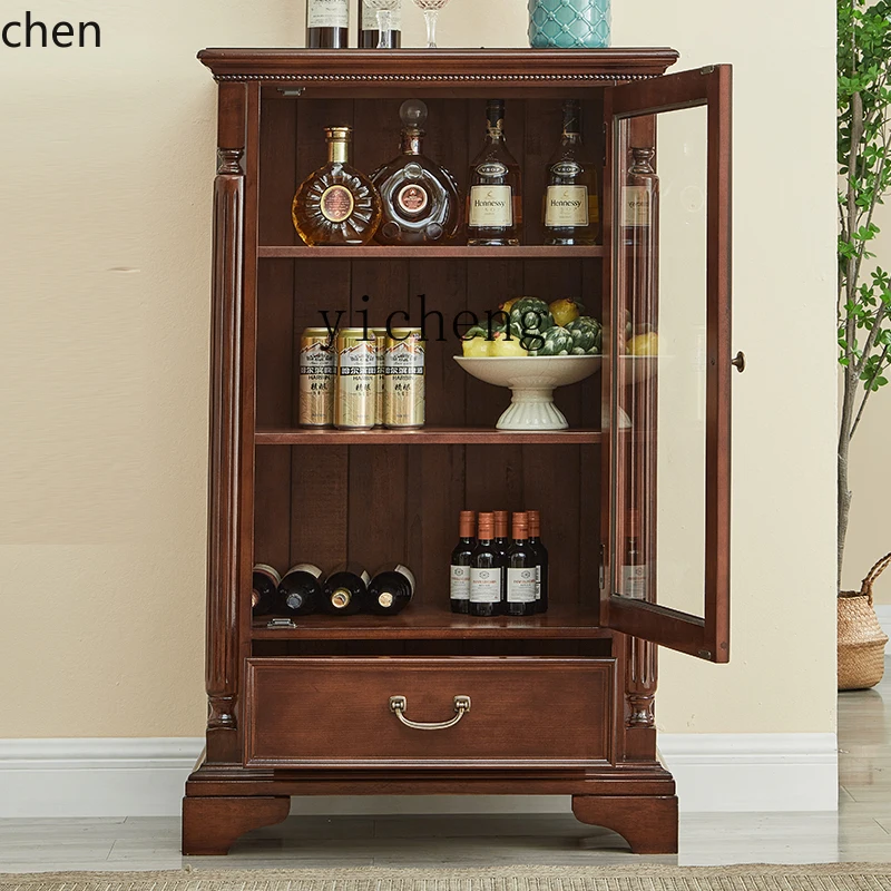 HXL glass decorative cabinet wall storage single door wine cabinet display cabinet