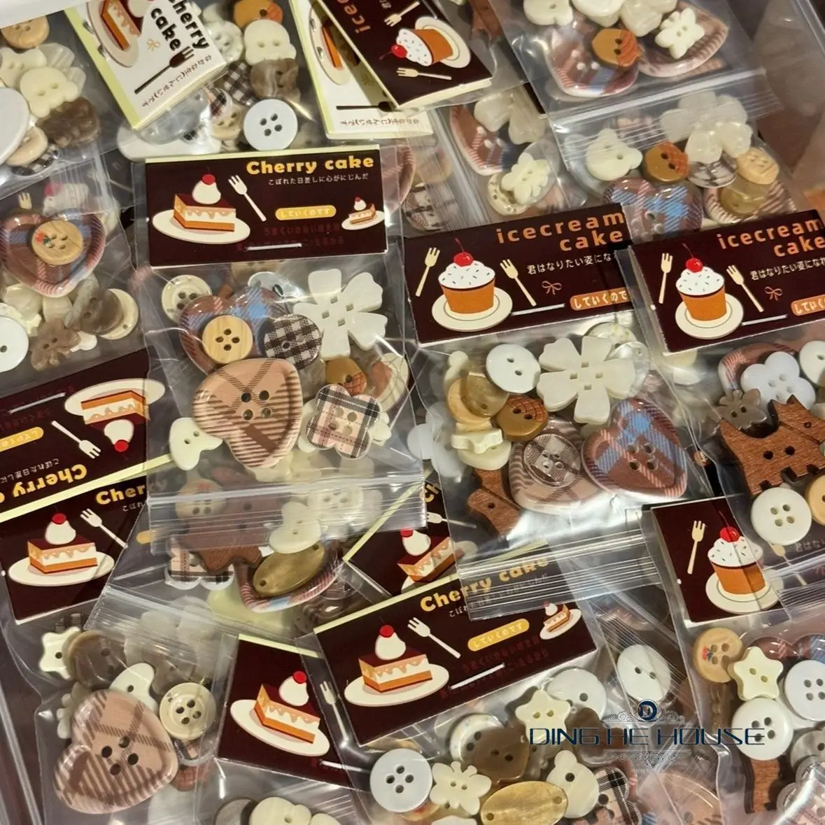 20pcs/set Maillard Colored Buttons Brown White Japanese Korean Handmade Resin DIY Scrapbooking Decorative Materials Accessories