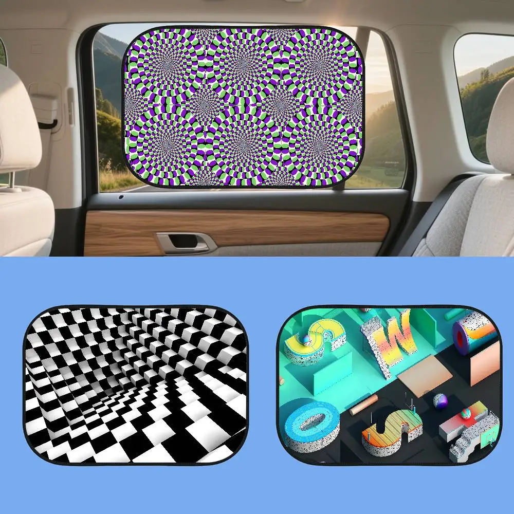 

3D Visual 1-Pack Car Side Window Sunshade Heat Insulation Static Absorption Car Sun Barrier Driver Shade Interior
