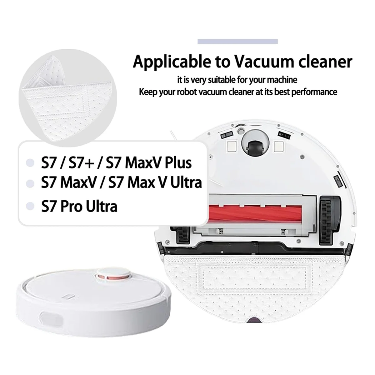 60 Stück Einweg-Wischpads für Roborock S7/ S7+/ S7 Maxv/ S7 Maxv Ultra/ S7 Maxv Plus/ S7 Pro Ultra Robotic VacuumM14K