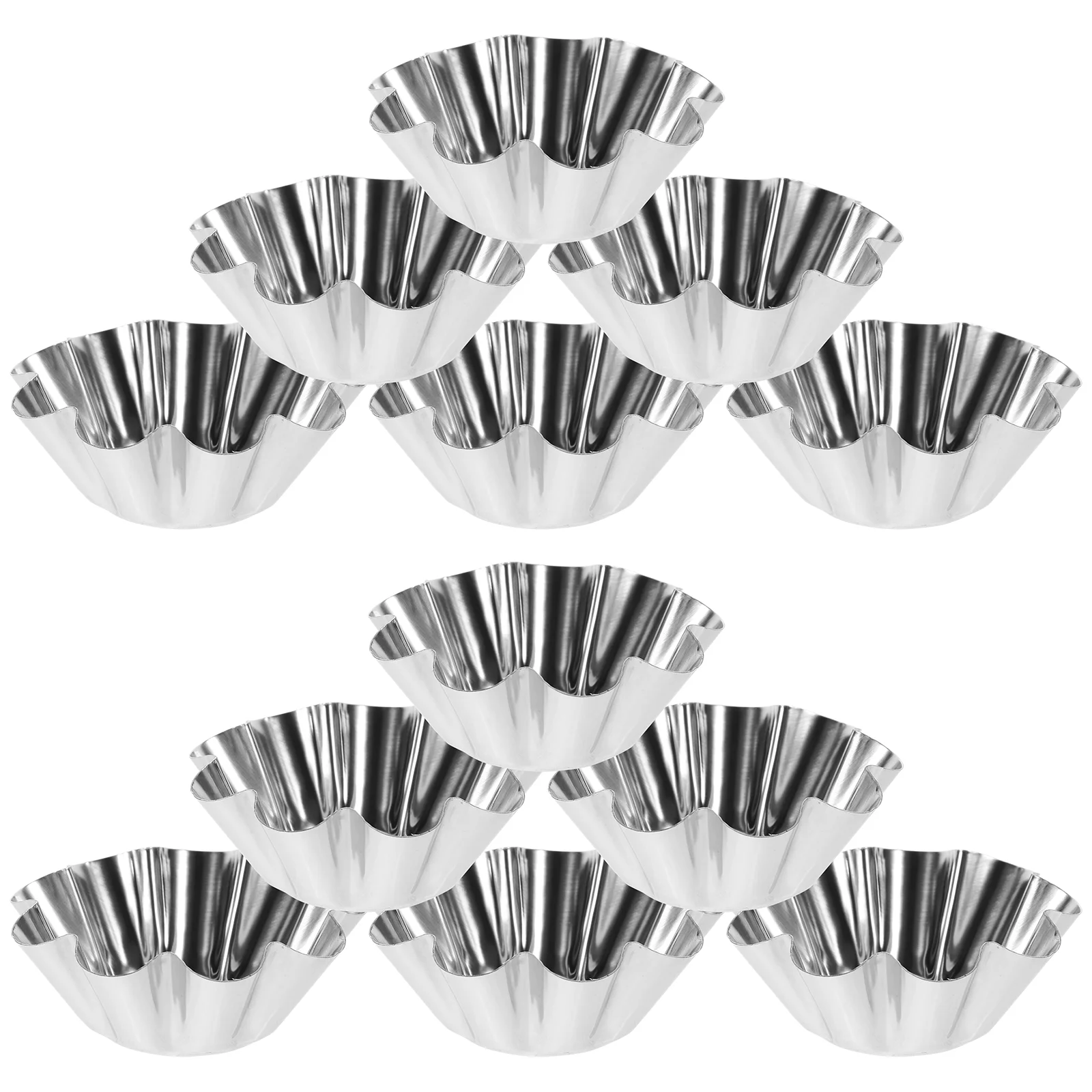 

12 Pcs Liners Baking Pans for Oven Stainless Steel Tart Silver Ornament Chocolate Mold