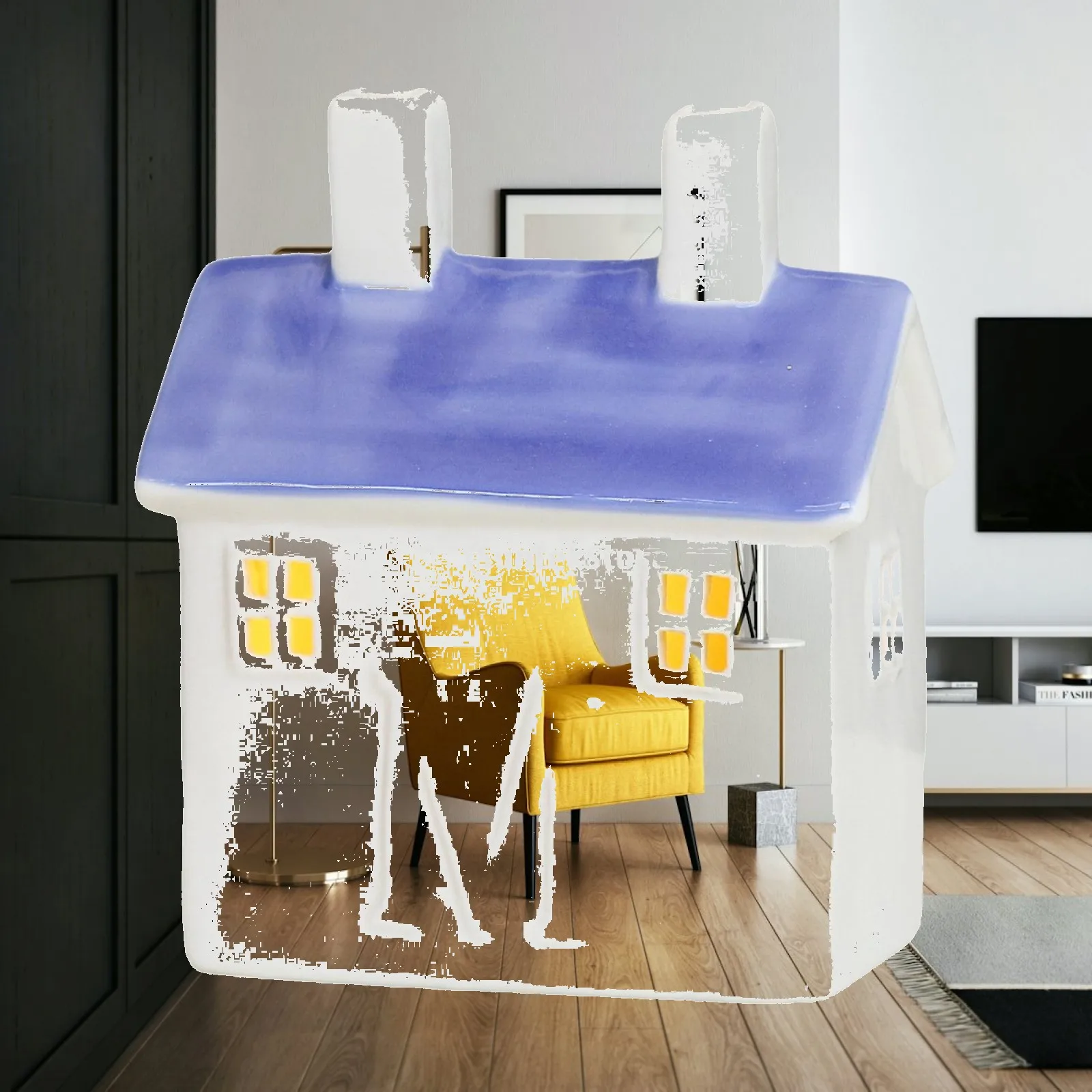 Light Up Christmas Ceramic House Buildings Holiday Home Figurine