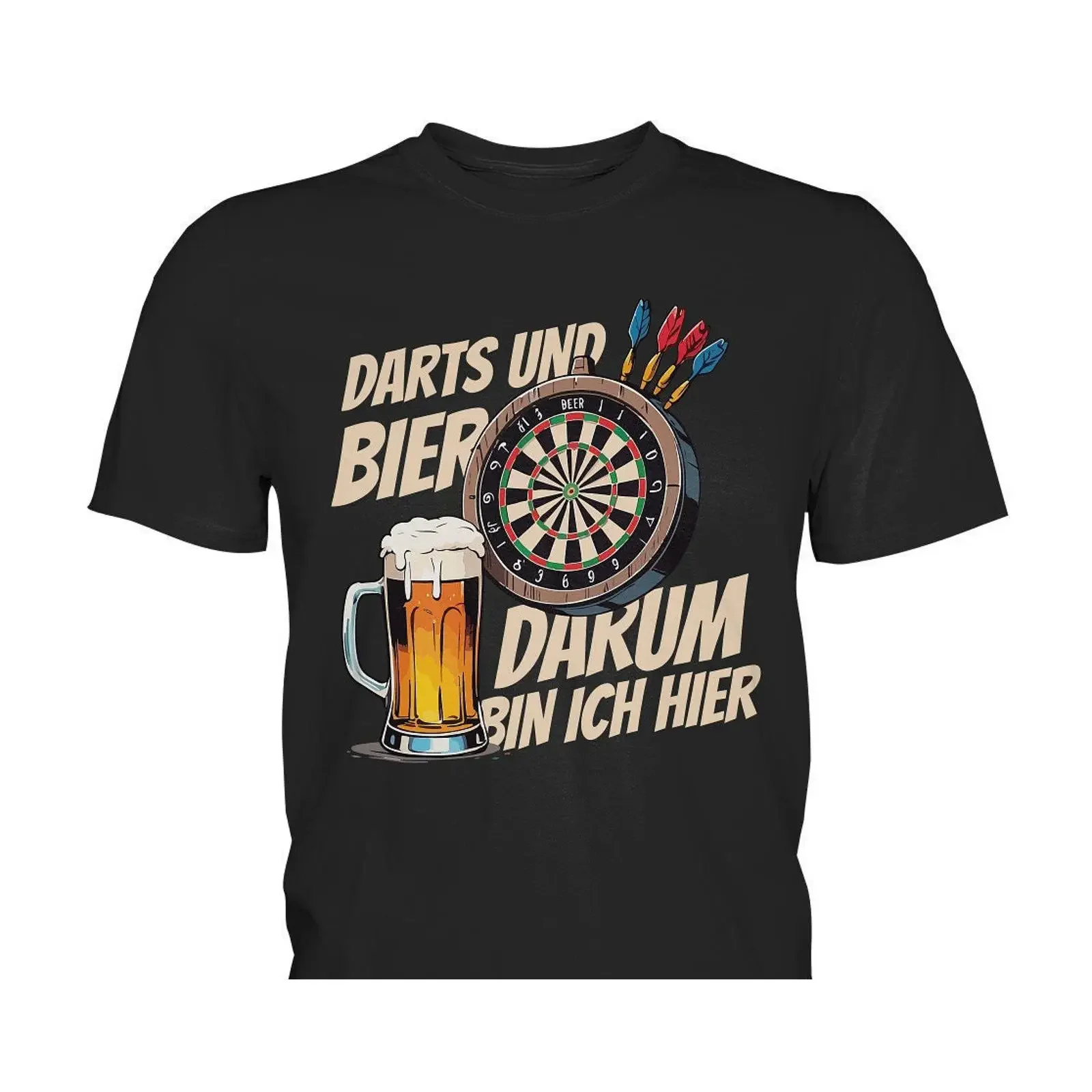 Darts and Beer That's why I'm here Dartboard Dartsport Dart Lover Premium T Shirt vintage Washed Top For Everyday Wear