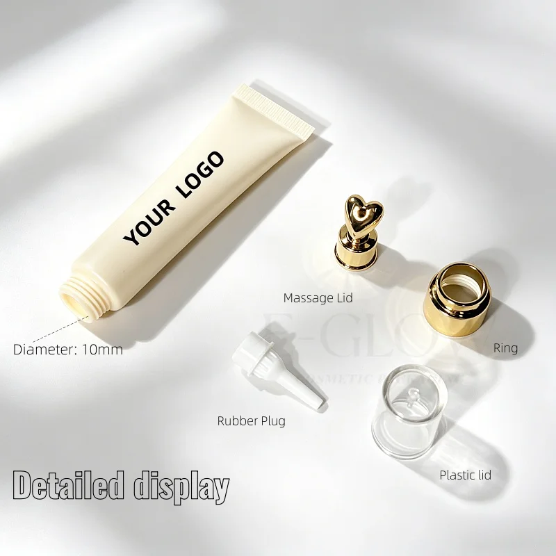【Logo Custom】50Pcs Eyecream Squeeze Tube Green Yellow Rose Pink Eyecream Soft Tube with 15ml Plastic Soft Cosmetic Tube