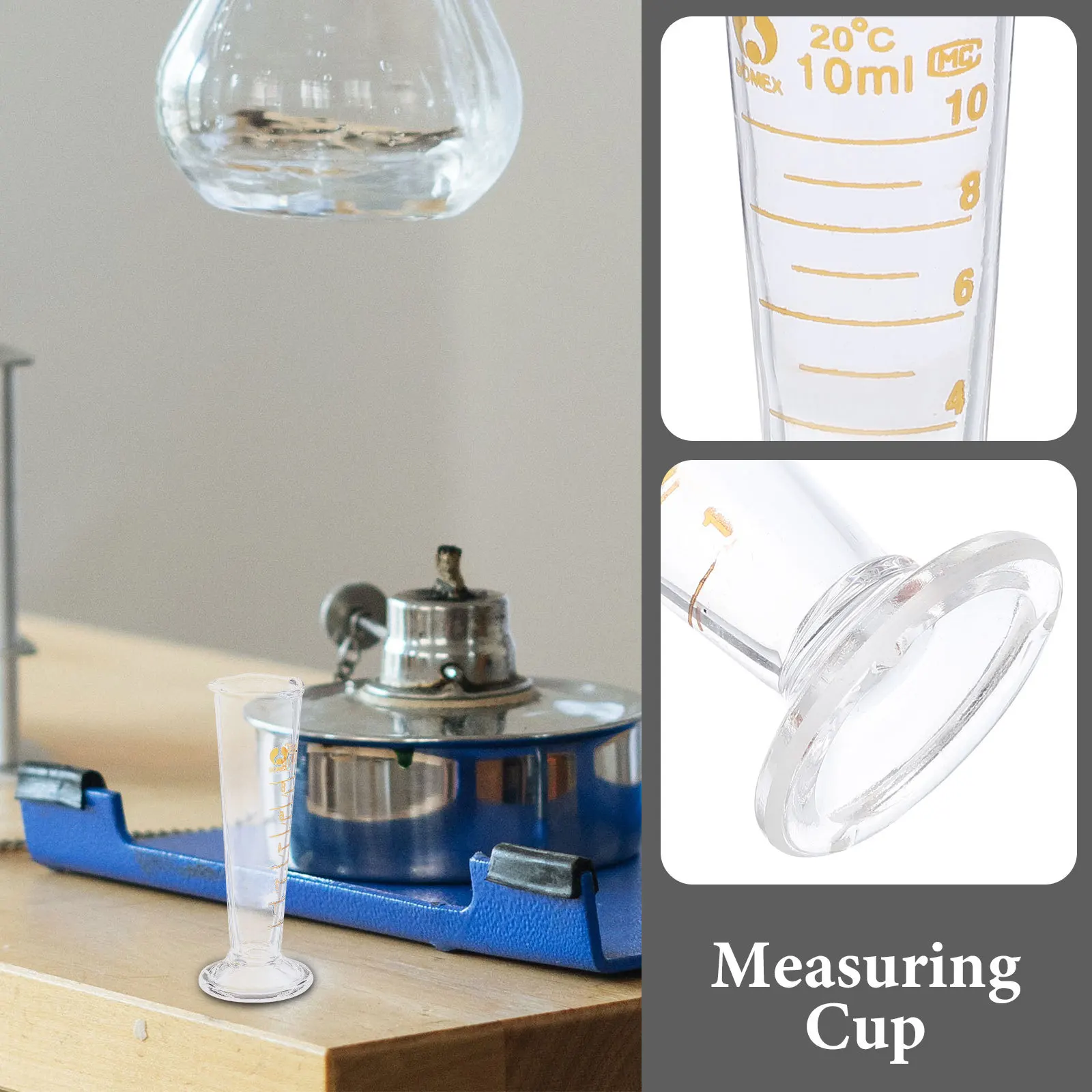 

Laboratory Glass Measuring Cup Graduated Clear Scale Tool for Baking Cooking Measuring Wet Dry Ingredients Experiment Supplies