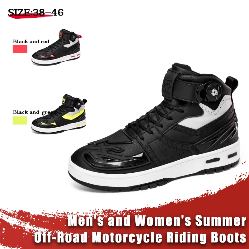 

Men Women Summer Motocross Motorcycle Riding Boots Safety Motorbike Cycling Mesh Shoes Breathable Biker Rider Botas Accessories