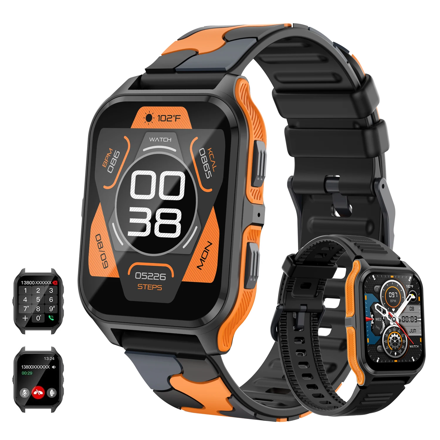 

1.83" P73 Smart Watch Bluetooth Call Voice Assistant Sports Fitness Tracker Health Heart Rate Monitor 3ATM Waterproof Smartwatch