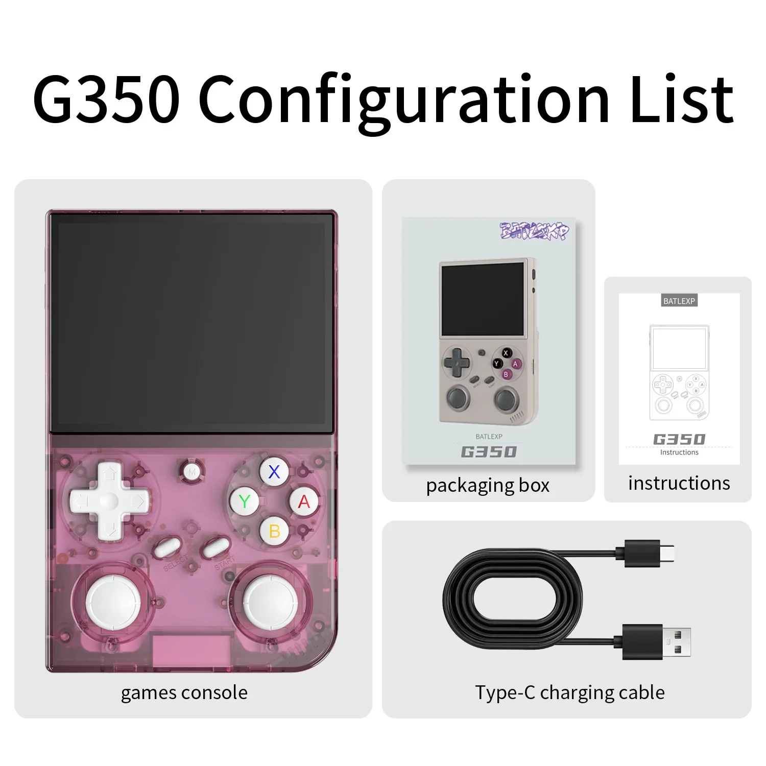 

G350 Handheld Game Console 3.5'' IPS Screen Linux System Dual Joystick Vibration Motor Retro Portable Video Console Gift