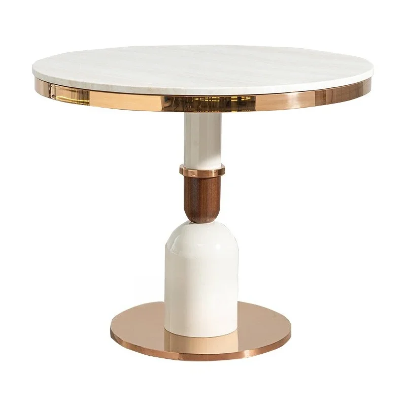 

Light luxury marble, round dining table high-end, round coffee table commercial high-end
