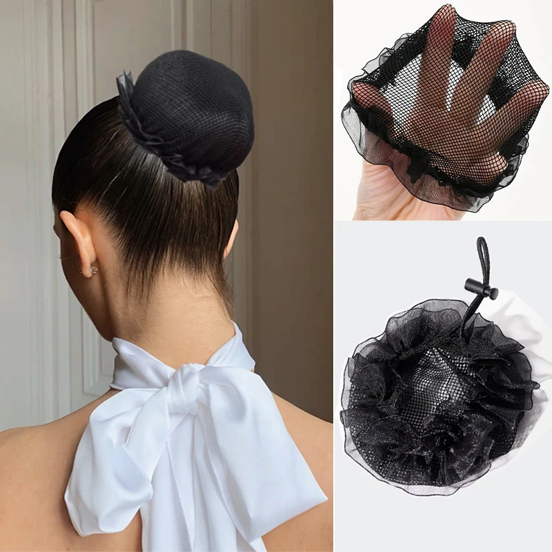 Filet à cheveux invisible en nylon élastique réutilisable pour chignon de danse, idéal pour femmes, ballet, entraînement, gym, fitness en intérieur, yoga, pilates