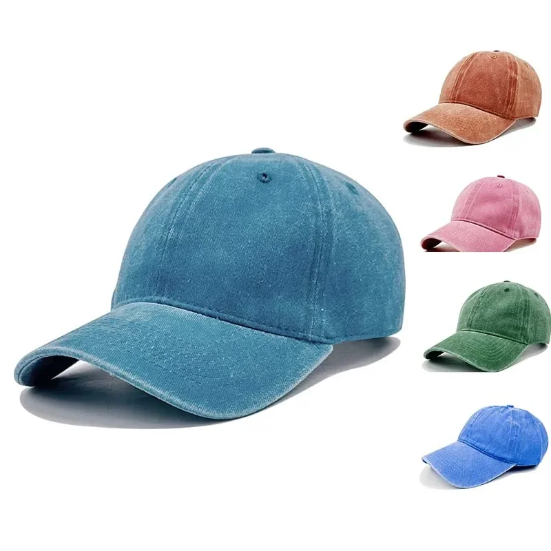 Vintage Baseball Caps Women Men Cotton Distress Denim Color Sunproof Hats Adult Unisex Breathable Fishing Caps Accessories