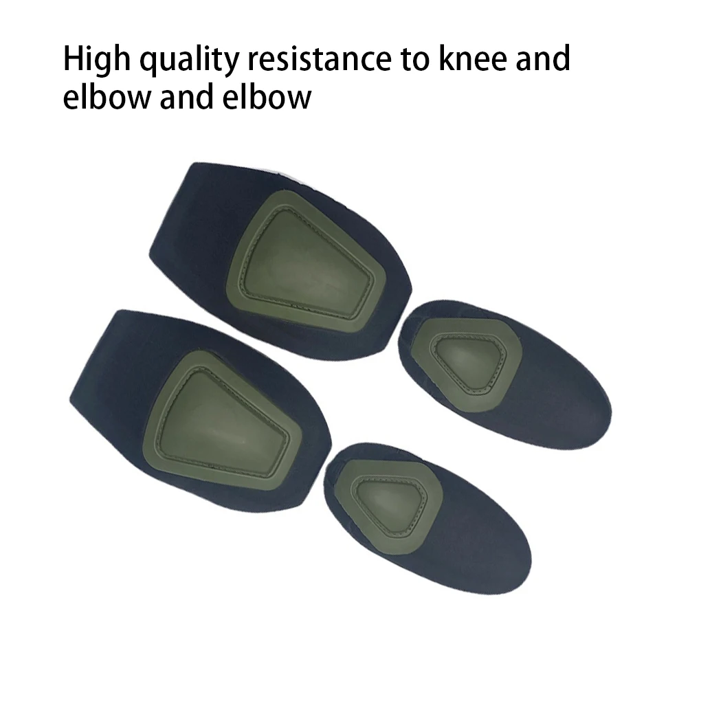 4 Pieces Frog Knee Pads Elbow Brace Paintball Protective Kneepads EVA Padded Interpolated Support Set for Shooting