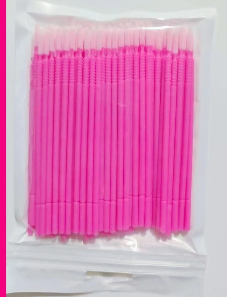 Long Head Bendable Micro Brushes Lash Extensions Eyelash Glue Cleaning Brush for Eyelashes