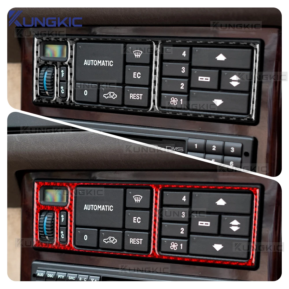 For Mercedes Benz SL R129 1990-1994 1995 1996 1997 1998 1999 2000 2001 2002 Car Control AC Panel Real Soft Carbon Fiber Sticker