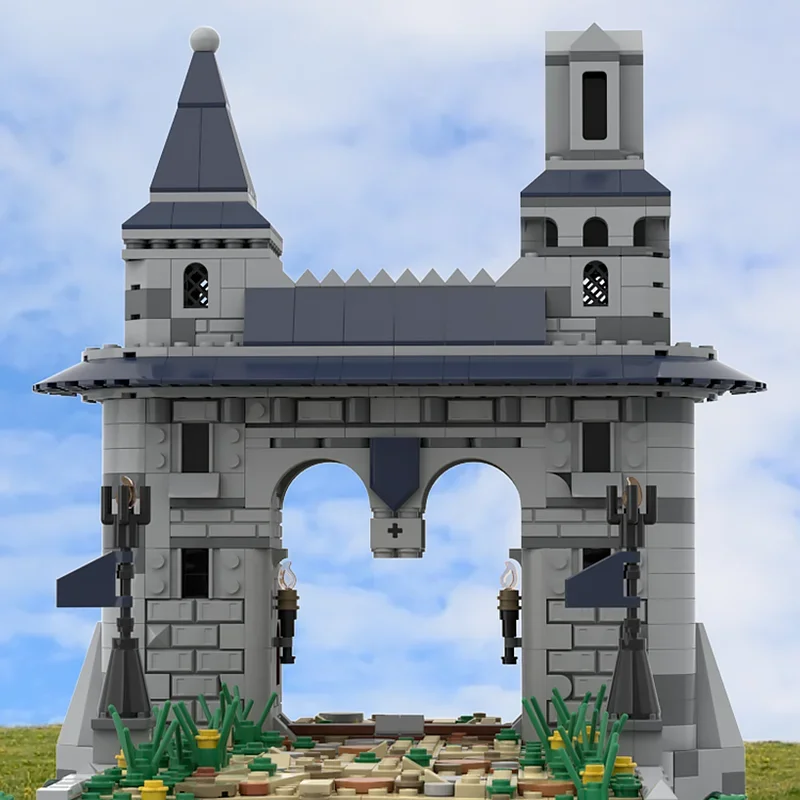 Moc Building Blocks Medieval Bridge – Dice Tower Technology Modular Bricks Model  Gifts Christmas Toys DIY Sets Assembly