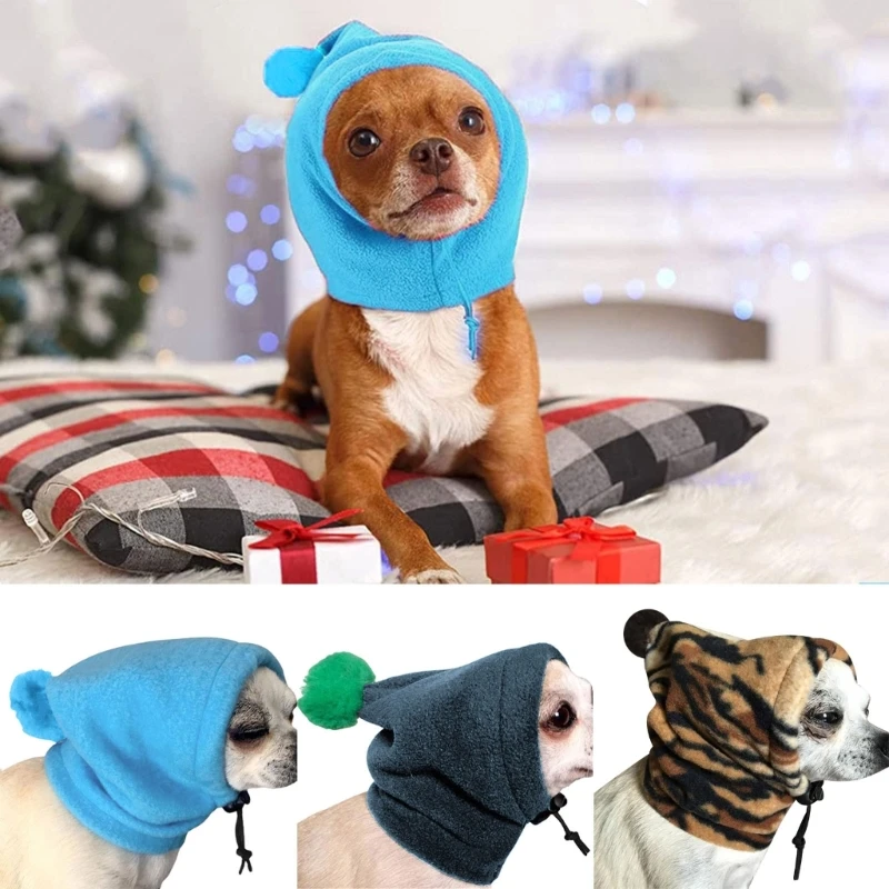 Winter Pet Cat Dog Hat Christmas Warm Drawstring Adjustment Windproof Pet for Small Medium Dogs Outdoor Kitten Hats