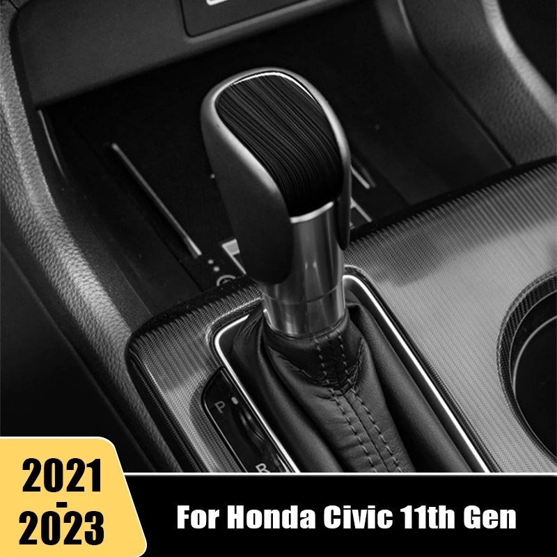 

For Honda Civic 11th Gen 2021 2022 2023 Stainless Steel Car Gear Lever Shift Knob Cover Stickers Interior Decoration Accessories