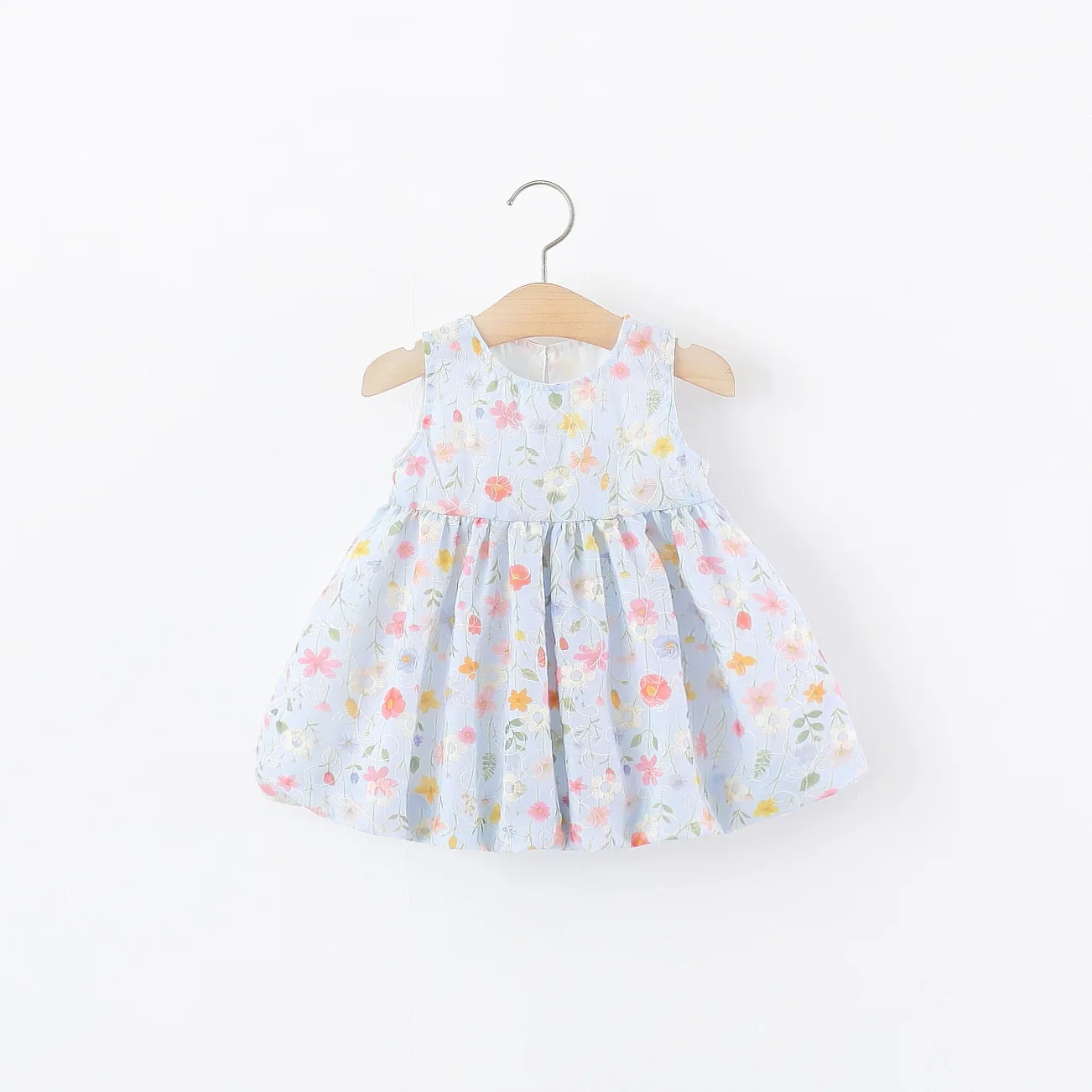 Summer New Small Floral Bow Baby Girl Dress Birthday Party Children'S Clothing (9 Months -4 Years Old)