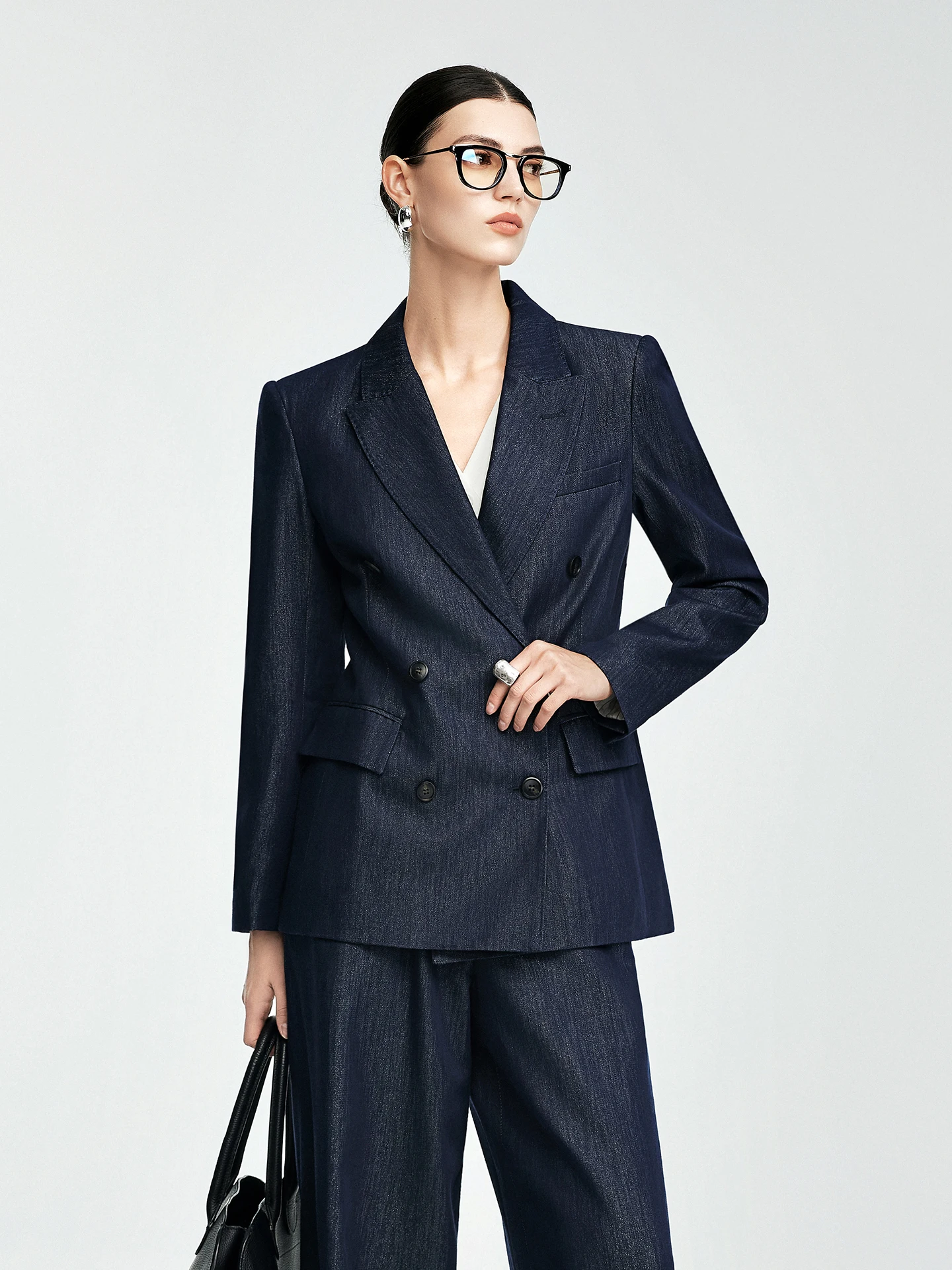 

Elegant Tailored Women's Suiting Jacket Loose Wide Leg Pants Casual Chic British Style Professional Outfit for Spring