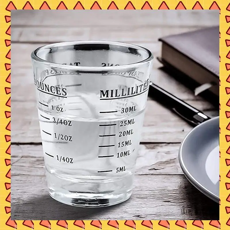 A008 18Pcs Measuring Cup Espresso Shot Glass Liquid Heavy Glass Wine Glass 26-Incremental Measurement 1Oz, 6 Tsp, 2 Tbs, 30Ml