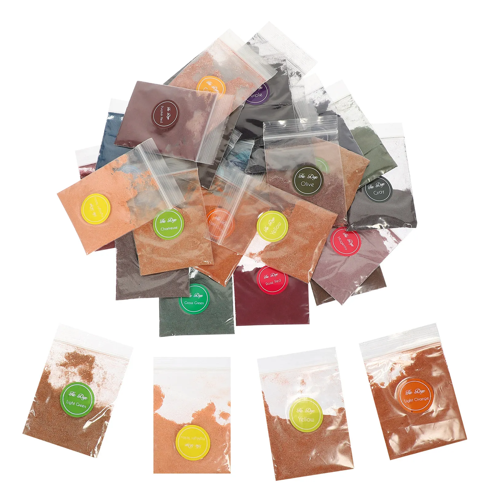 32 Bags Tie Dye Powder Kit Bulk Refill Set Rich Colors for Tie Dyeing Clothing Fabric DIY Crafts Summer Camp Activities Party view 3