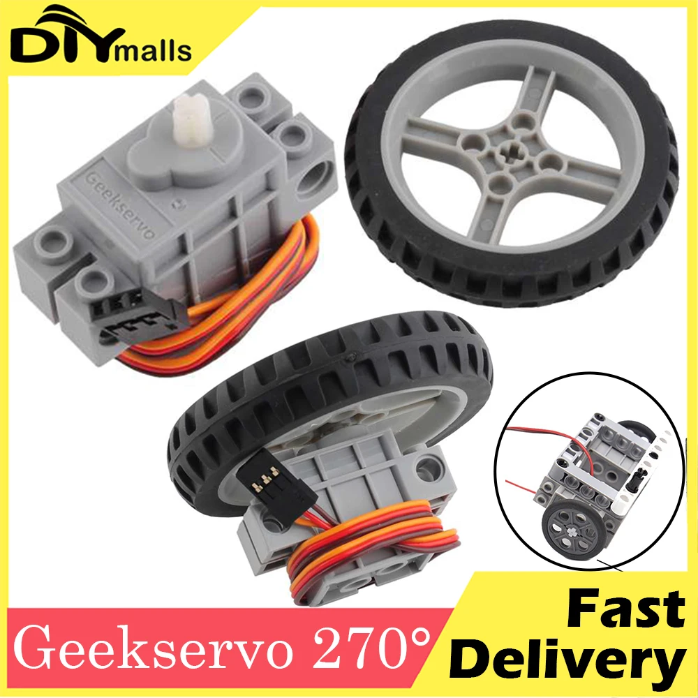 

Комплект сервоколеса Geekservo 270 градусов, совместимый с Legoeds для Arduino Raspberry Pi Microbit, класс программирования, образовательный код