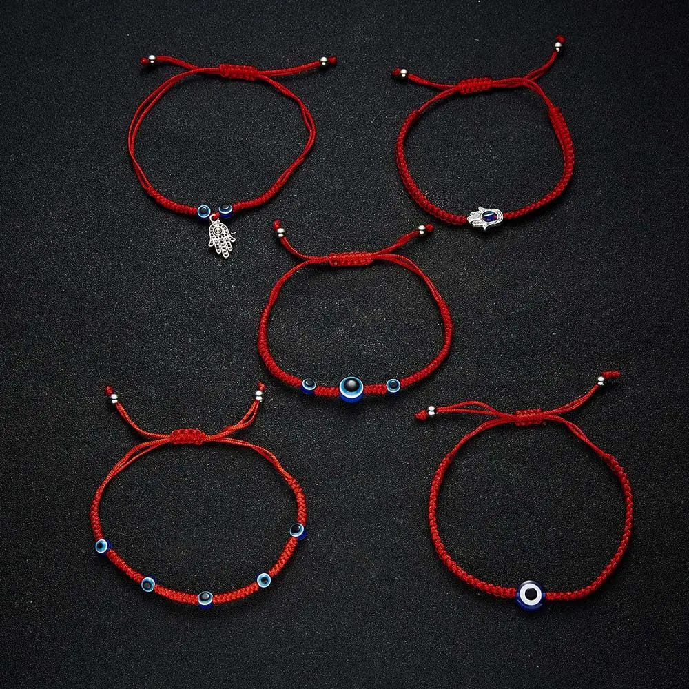 5 Style For Men And Women Demon Eye Red Thread Turkish Hand Braided Fashion Accessories Jewelry Bracelets Bangles