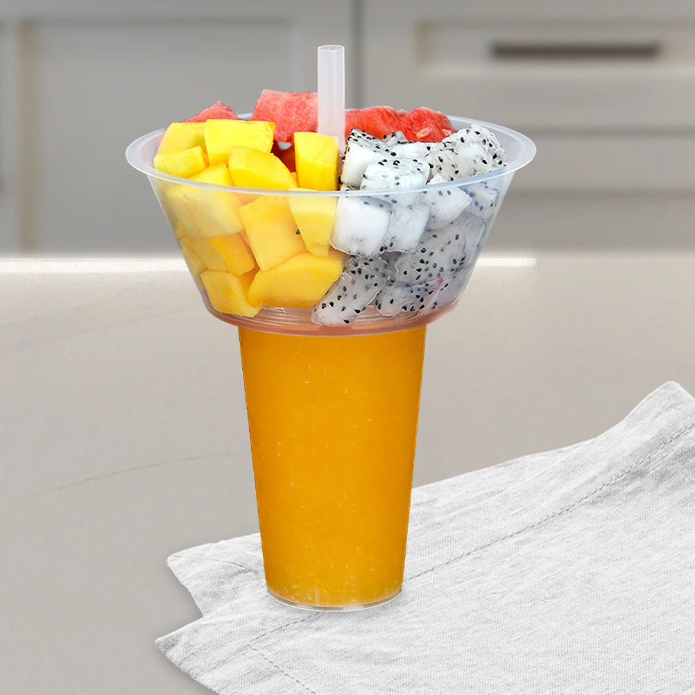 

10 Sets Creative Hotpot Snack Cups Compact Beverage Holders Clear Food Containers with Lids Drinking Cups for Parties Popcorn