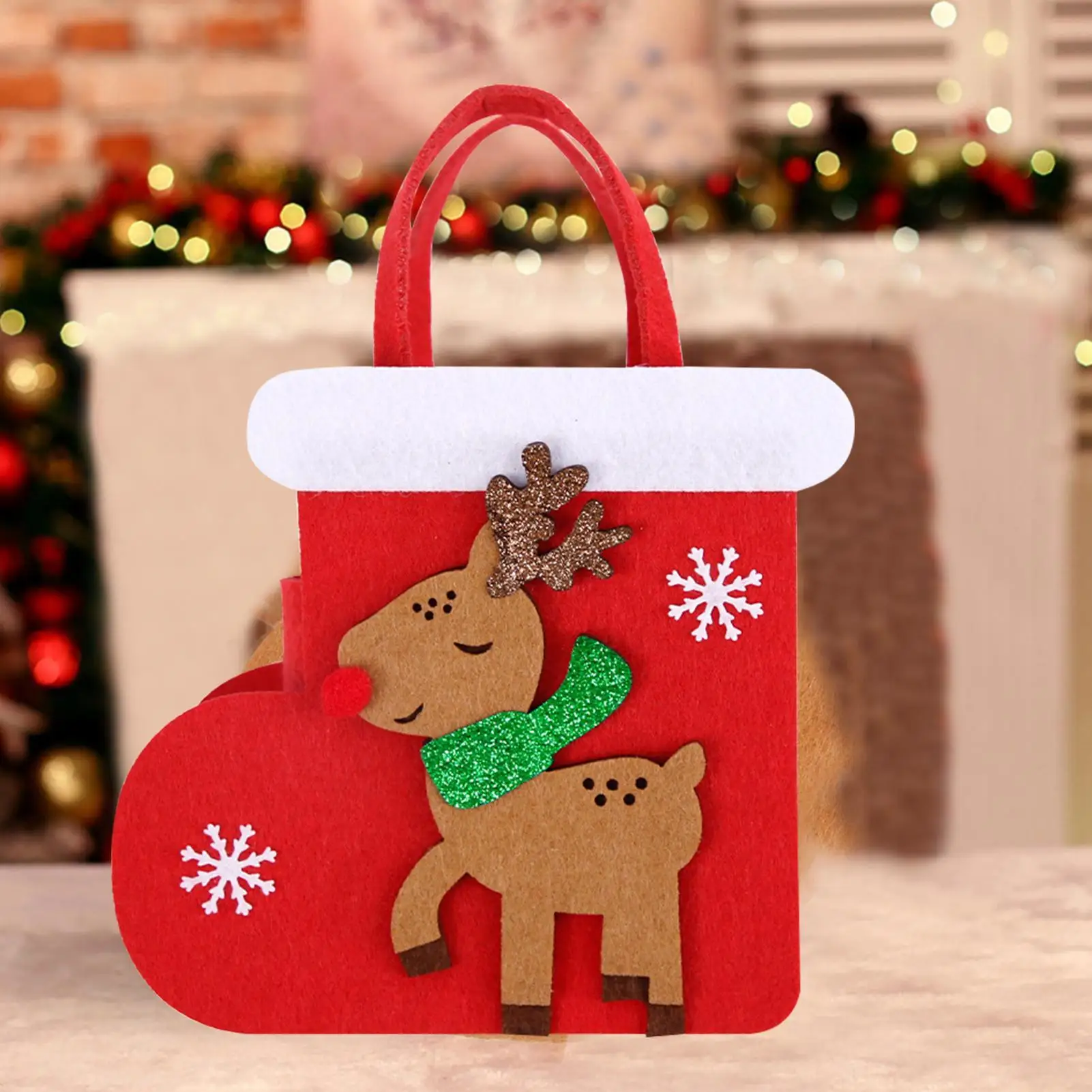 

Рождественские пакеты из 3 предметов, фетровые шоколадные пакеты с изображением Санта-Лося, декор, праздничный контейнер для закусок для праздника, печенья, еды, закуски, Dulces, выпечка