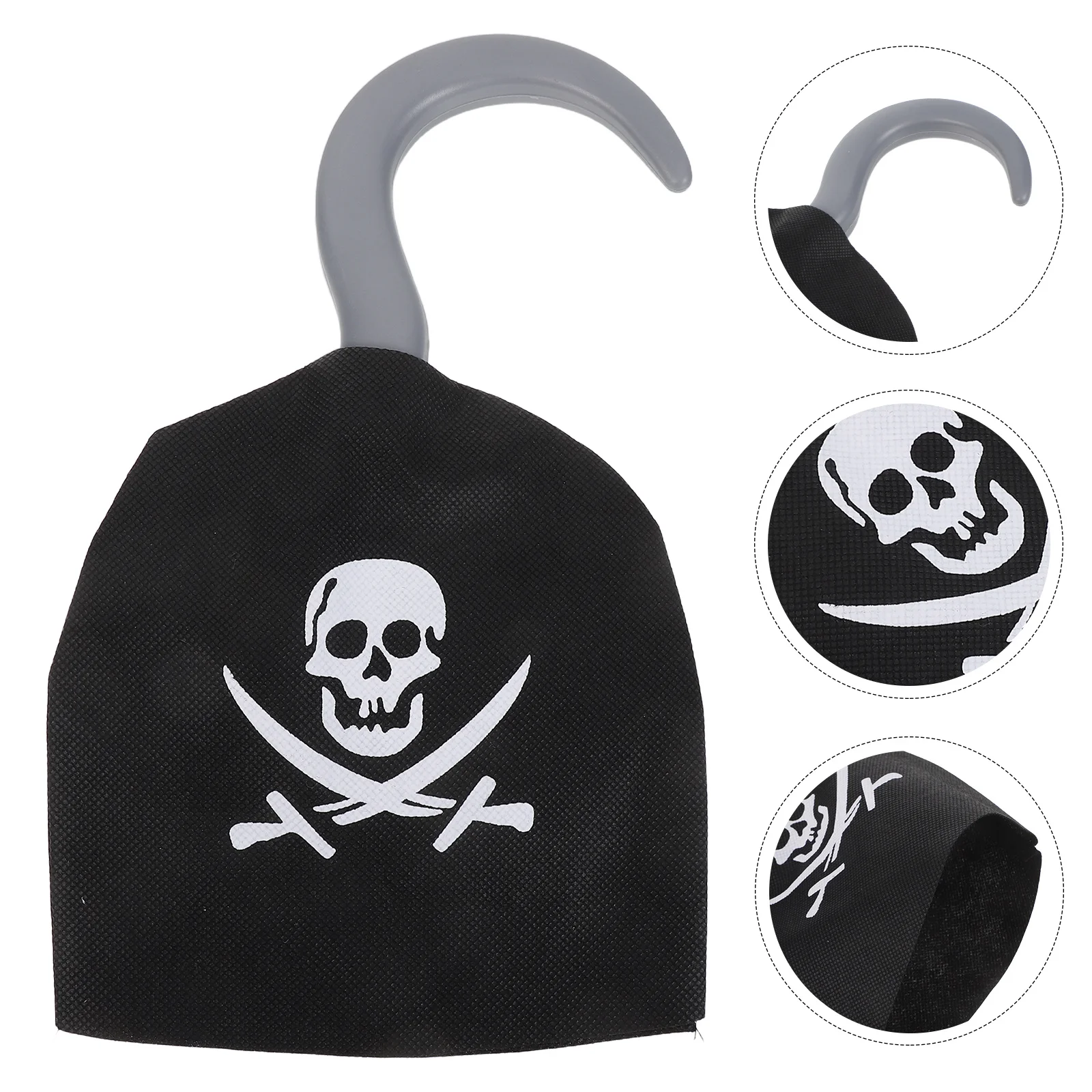 

5Pcs Black Pirate Hook Prop Plastic Costume Accessory Halloween Party Decoration Cosplay Role Play Safe Pirate Hook Toy