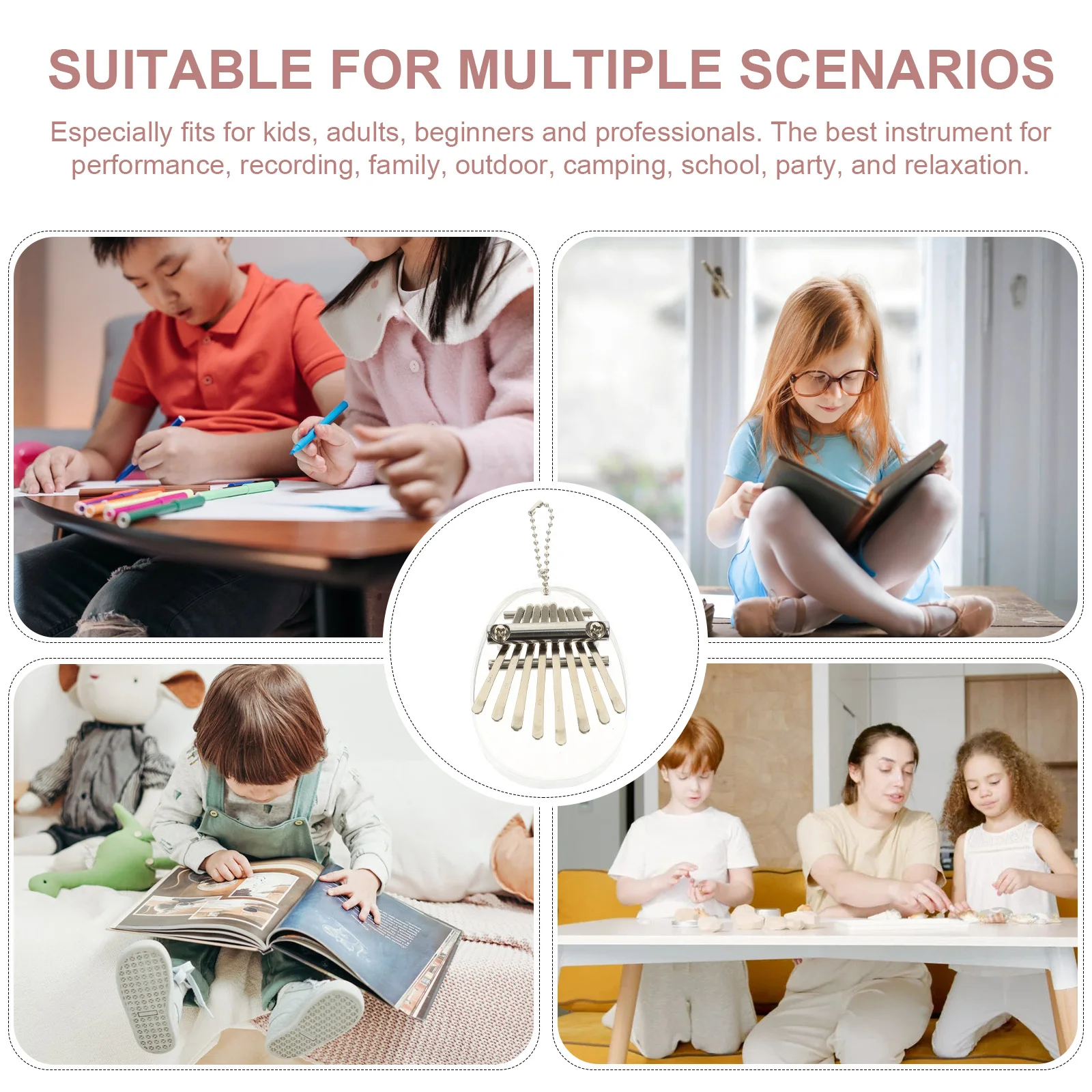 

Beginner Friendly 8 Tone Finger Piano Acrylic Kalimba Durable Material Beautiful Natural Sound Acrylic Kalimba