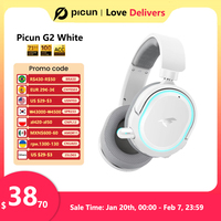 Picun G2 2.4GHz Bluetooth Wireless Gaming Headset For PC PS4 PS5 Phone Switch 5ms Low Latency 7.1 Surround Wired Headset ENC Mic