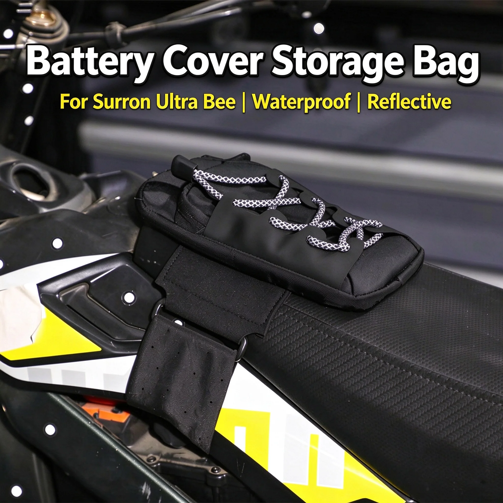 Battery Cover Pack Storage Bag for Surron Ultra Bee Electric Dirt Bike Waterproof Reflective Earphone Hole Dual Layer Universal