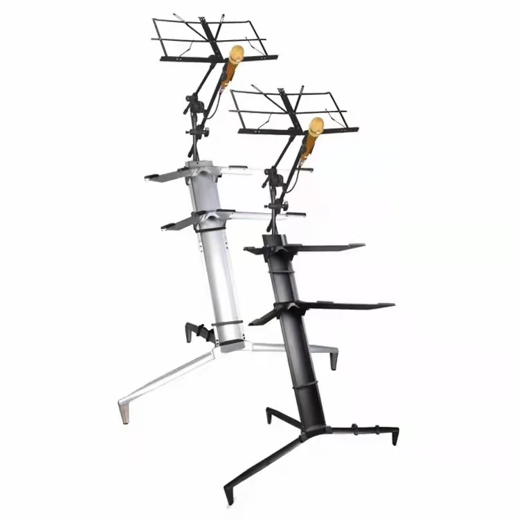 Soporte para teclado de 2. ° nivel, soporte para teclado de Piano ajustable Digital portátil, estante para instrumentos musicales electrónicos