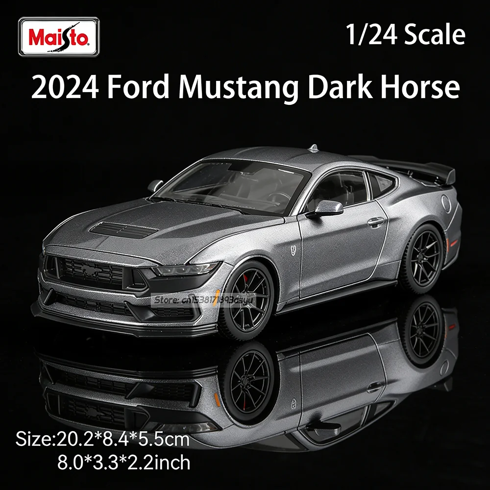 Maisto 1:24 2024 Ford Mustang Dark Horse, model samochodu ze stopu, rękodzieło, dekoracja, kolekcja, zabawka, narzędzia, modele na prezent