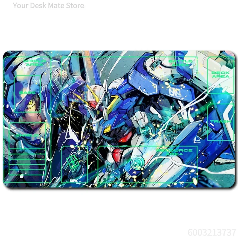 Gundam TCG Playmat Mousepad, Rubber Non‑Slip Card Game Desk Mat, Various Anime Mecha Patterns Trading Card Play Mat for Table Ga