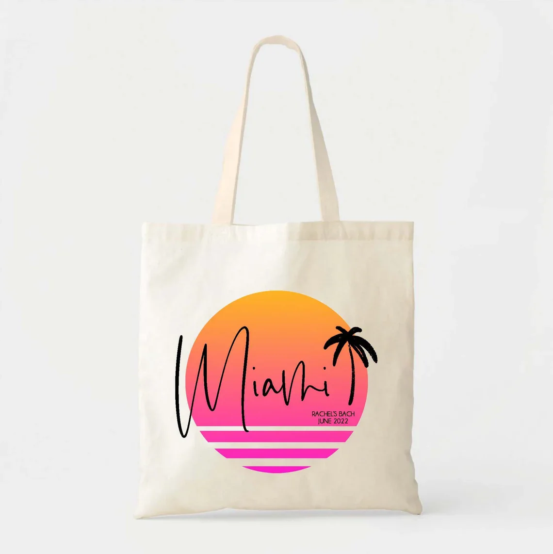 Miami Vice Bachelorette Tote - Miami Vacation Tote - Bachelorette Gift Bags - Destination Wedding Tote - Custom Tote Bag - Bride