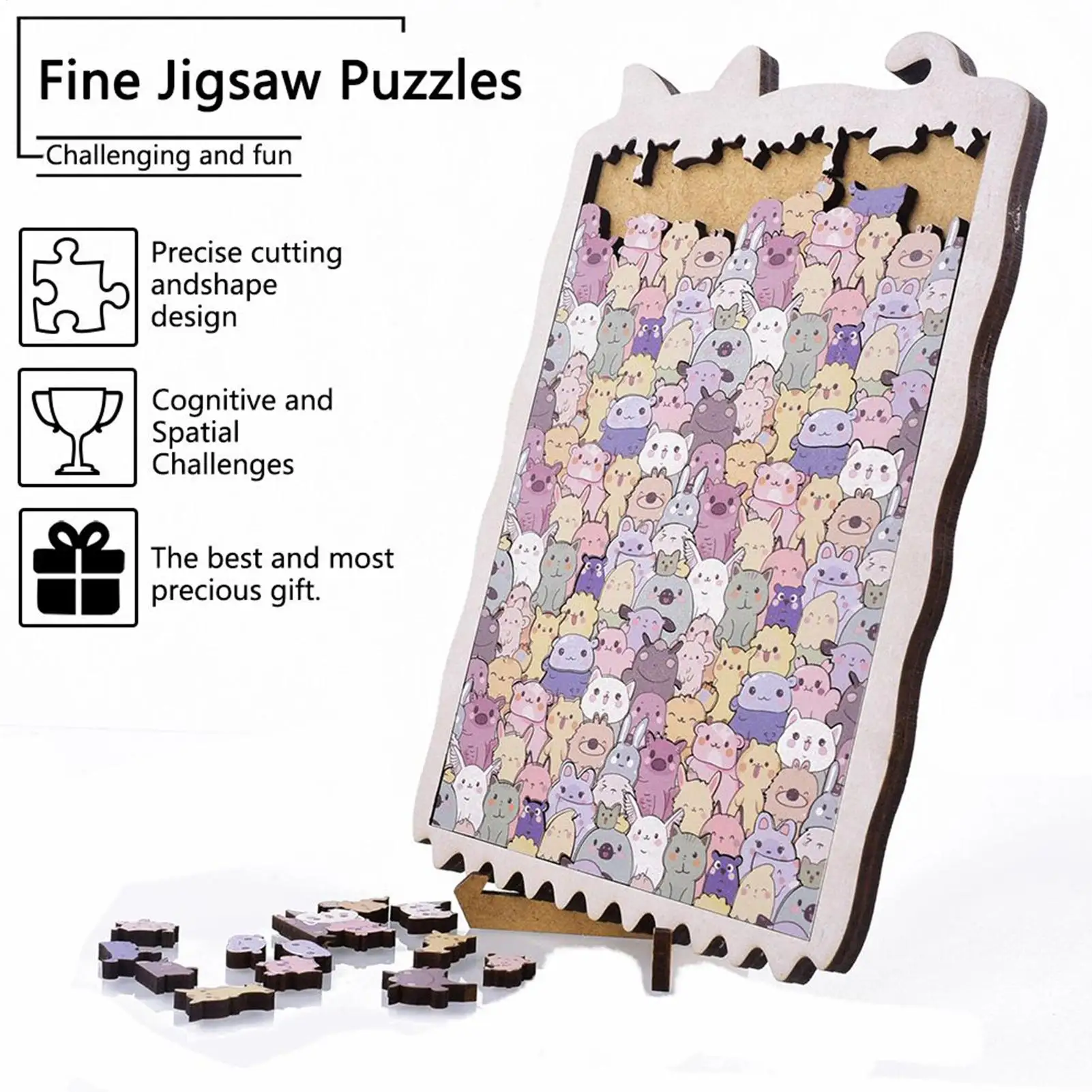 Quebra-cabeça de animais de madeira, decoração de casa, quebra-cabeças de animais para adultos, adolescentes, colecionadores, reuniões de família, jogo noturno