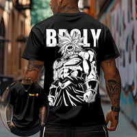 Dragon Ball Super Saiyan 4 Son Goku Men Black Loose Cotton T Shirt Japan Anime Print Streetwear Summer Casual Tops Short Sleeve