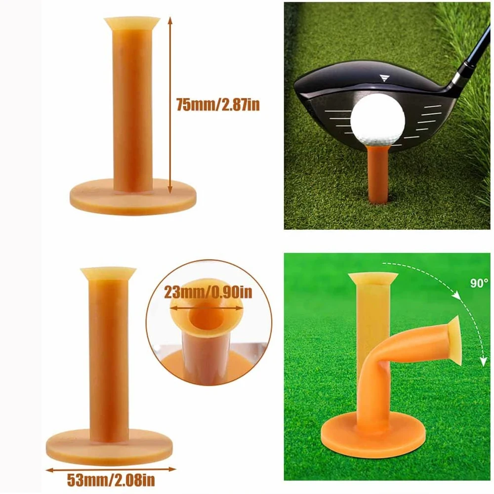 Rubber Golf Tees for Mats, Pack of 8pcs 2.87 inch Driving Range Tees Golf Mat Tees Fit for Practice Mat Indoor Outdoor Simulator